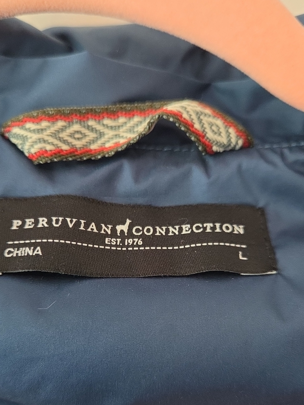 Peruvian Connection Hood River Anorak Jacket Blue Women's L - Picture 4 of 8